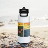 Beacon of the Western Cliffs - Stainless steel water bottle with a straw lid