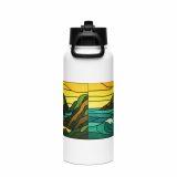 Tides of the Mount - Stainless steel water bottle with a straw lid