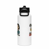 Coffee Because Murder Is Wrong - Stainless steel water bottle with a straw lid