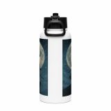 Moonlit Ronin - Stainless steel water bottle with a straw lid