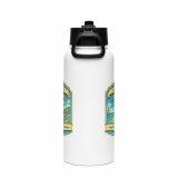 Coastal Calm - Stainless steel water bottle with a straw lid