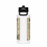 Bude Coastal Signboard - Stainless steel water bottle with a straw lid