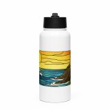 Engine House at Sundown - Stainless steel water bottle with a straw lid