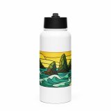 Tides of the Mount - Stainless steel water bottle with a straw lid