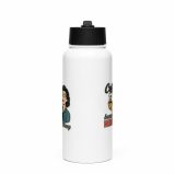 Coffee Because Murder Is Wrong - Stainless steel water bottle with a straw lid