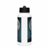 Moonlit Ronin - Stainless steel water bottle with a straw lid