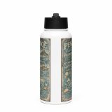 Penzance Coastal Signboard – SS Water Bottle with Straw Lid white 32oz front — Salt & Timber: Cornish Signs