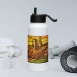 Clifftop Glow at Day’s End - Stainless steel water bottle with a straw lid