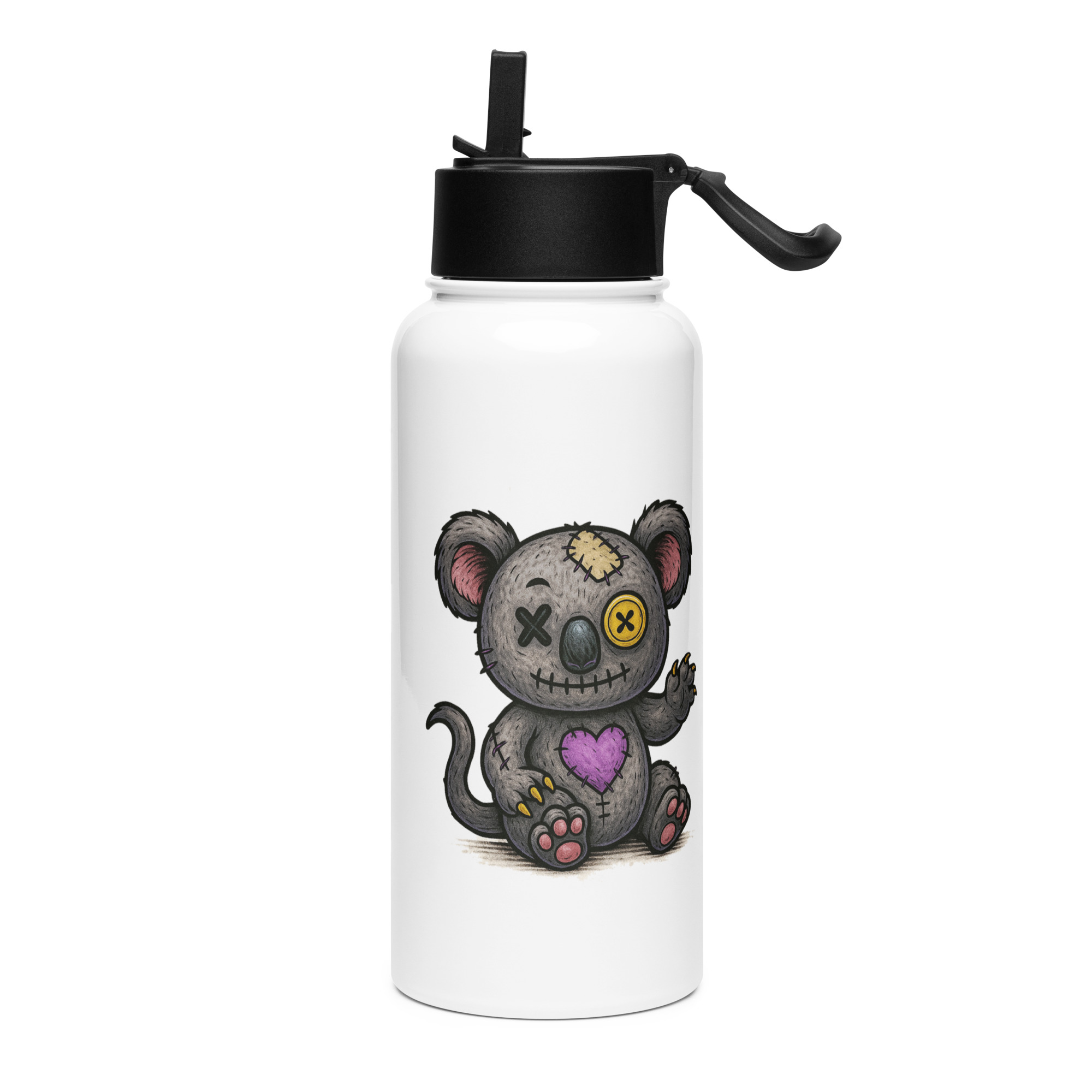 Milo Patchwick - Stainless steel water bottle with a straw lid