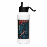 Midnight Blade - Stainless steel water bottle with a straw lid
