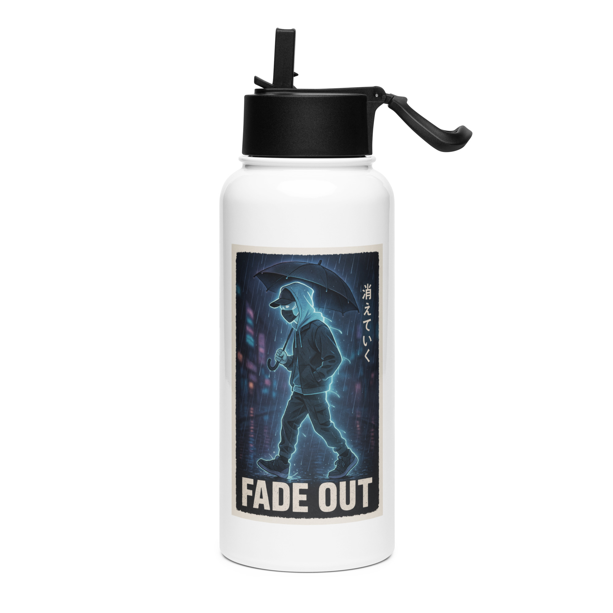 Fade Out - Stainless steel water bottle with a straw lid