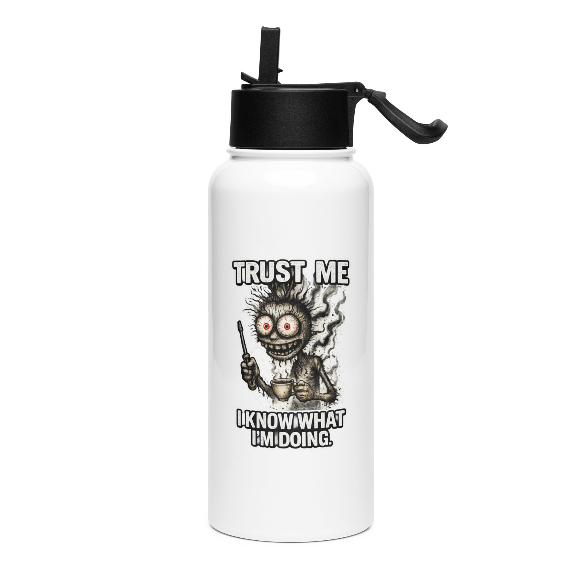 ERIC TRUST ME - Stainless steel water bottle with a straw lid