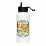 Proper Job Energy - Stainless steel water bottle with a straw lid