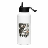 Ooops - Stainless steel water bottle with a straw lid