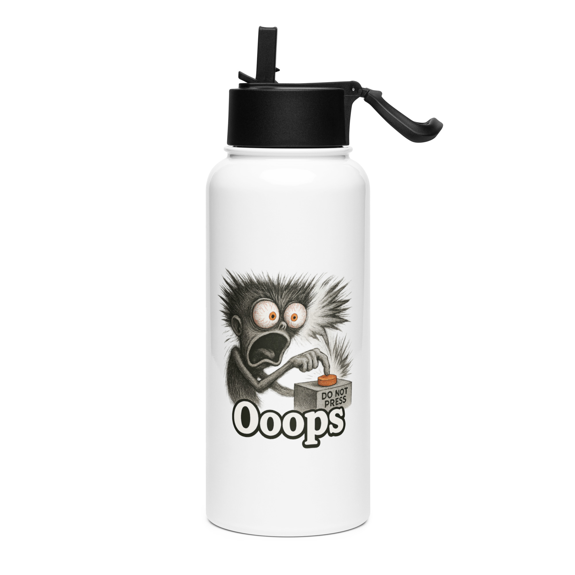 Ooops - Stainless steel water bottle with a straw lid