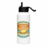 Pasties First - Stainless steel water bottle with a straw lid