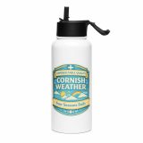 Unpredictable Quality – Cornish Weather - Stainless steel water bottle with a straw lid