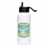 Coastal Calm - Stainless steel water bottle with a straw lid