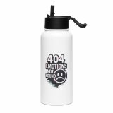 404 Emotions Not Found - Stainless steel water bottle with a straw lid