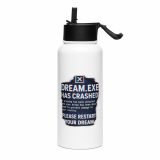 DREAM HAS CRASHED - Stainless steel water bottle with a straw lid