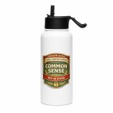 Common Sense – SS Water Bottle with Straw Lid white 32oz left — The Brutally Honest Collection