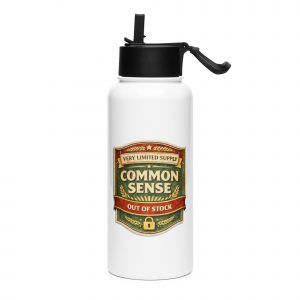 Common Sense – SS Water Bottle with Straw Lid white 32oz left — The Brutally Honest Collection