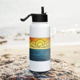 Beacon of the Western Cliffs - Stainless steel water bottle with a straw lid