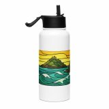 Tides of the Mount - Stainless steel water bottle with a straw lid