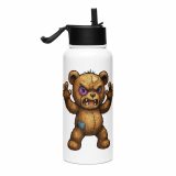 Rex Grindle - Stainless steel water bottle with a straw lid