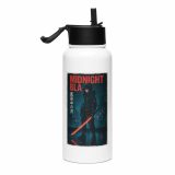 Midnight Blade - Stainless steel water bottle with a straw lid