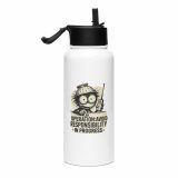 Operation Avoid Responsibility - Stainless steel water bottle with a straw lid