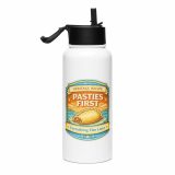 Pasties First - Stainless steel water bottle with a straw lid