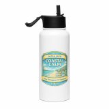 Coastal Calm - Stainless steel water bottle with a straw lid