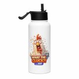 WHAT THE CLUCK EH - COCKREL - Stainless steel water bottle with a straw lid
