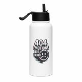 404 Emotions Not Found - Stainless steel water bottle with a straw lid