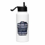 DREAM HAS CRASHED - Stainless steel water bottle with a straw lid