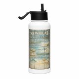 Newquay Surf Signboard – SS Water Bottle with Straw Lid white 32oz right — Salt & Timber: Cornish Signs