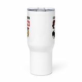 Clean Kitchen Dirty Mind – Travel Mug with a Handle white 25oz front — Sweet Looks, Savage Mouths