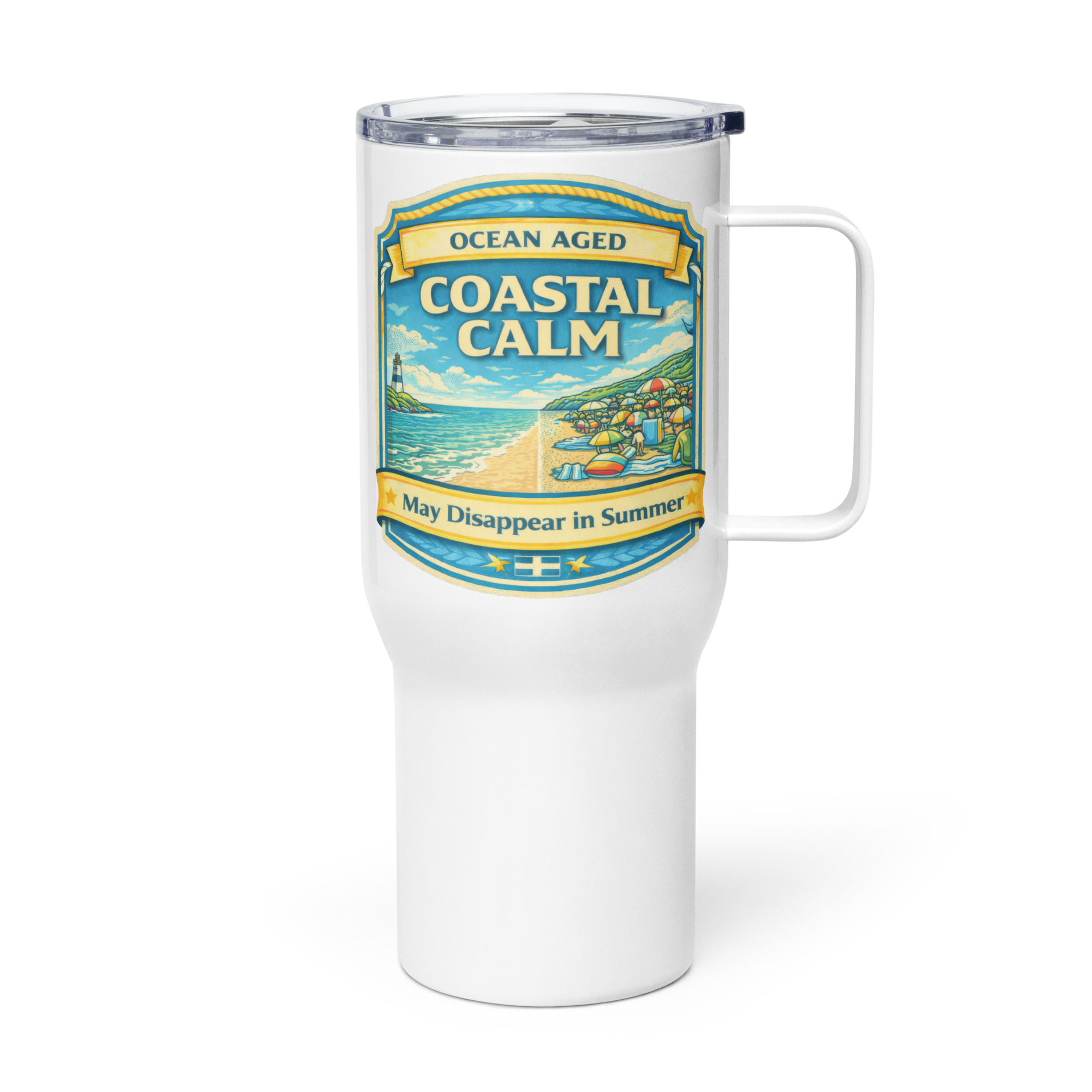 Travel mug with a handle