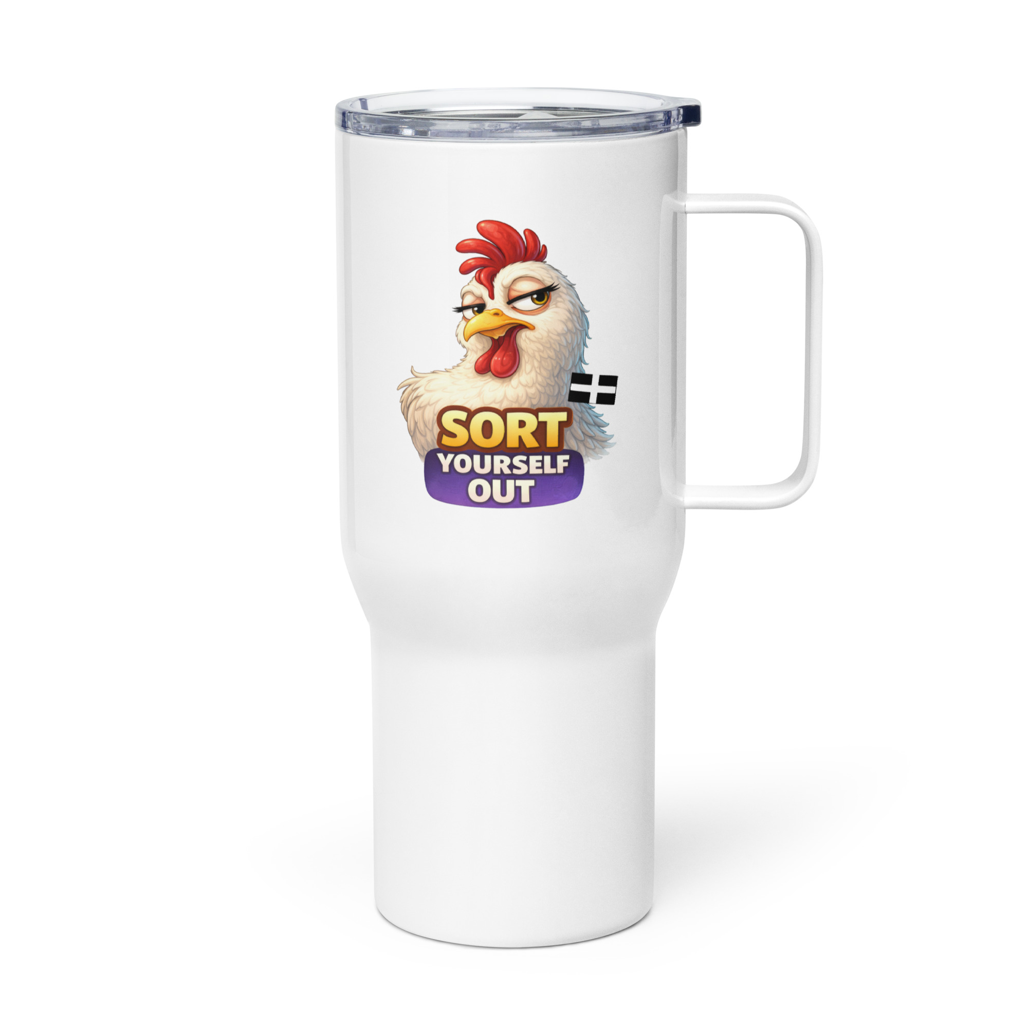 SORT YOURSELF OUT - HEN - Travel mug with a handle