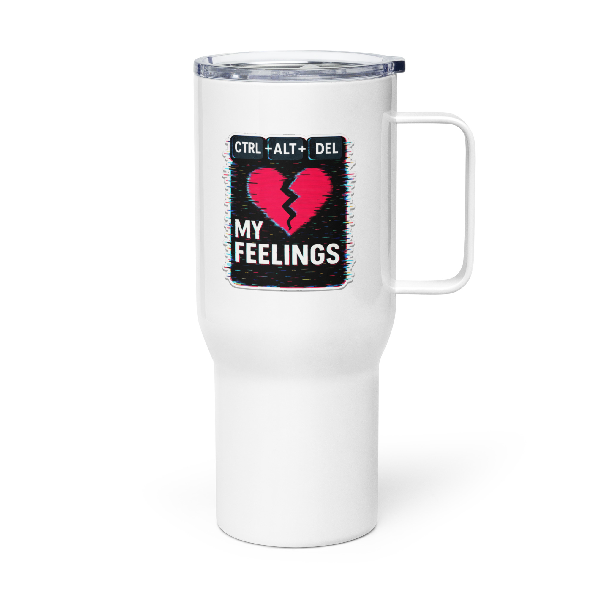 CTRL+ALT+DEL MY FEELINGS - Travel mug with a handle