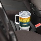 Clifftop Glow at Day’s End - Travel mug with a handle