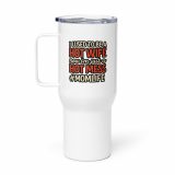Hot Wife to Hot Mess - Travel mug with a handle