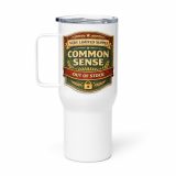 Common Sense – Travel Mug with a Handle white 25oz right — The Brutally Honest Collection