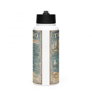 Truro City Signboard - Stainless Steel Water Bottle with a Straw Lid mockup 1