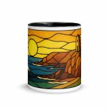Clifftop Glow at Day’s End - Mug with Color Inside