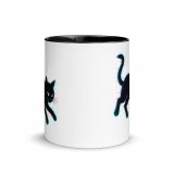 Glitch Cat – Digital Shadow Stalker - Mug with Color Inside