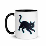 Glitch Cat – Digital Shadow Stalker - Mug with Color Inside