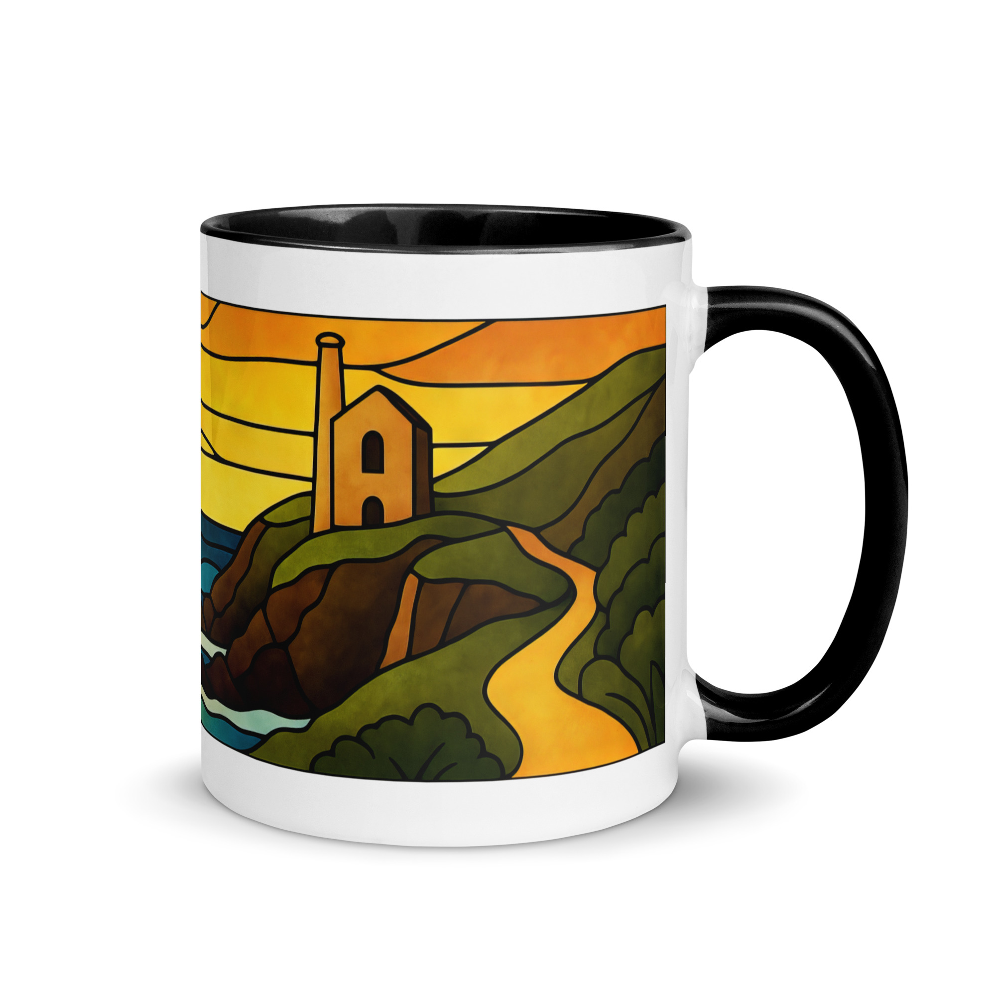 Engine House at Sundown - Mug with Color Inside