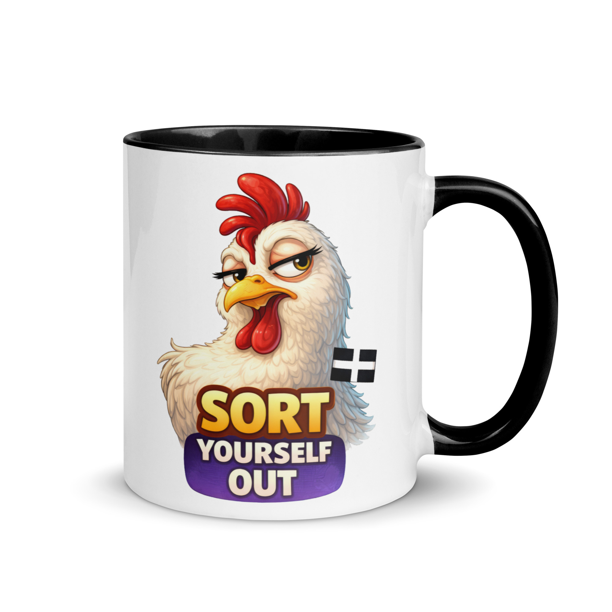 SORT YOURSELF OUT - HEN - Mug with Color Inside